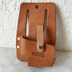 Stanley Leather Measuring Tape Holder Tool Belt Holster Only-Vintage